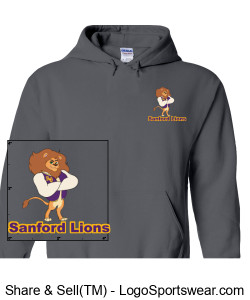 Grey Hoodie- Front and Back Emblem Design Zoom